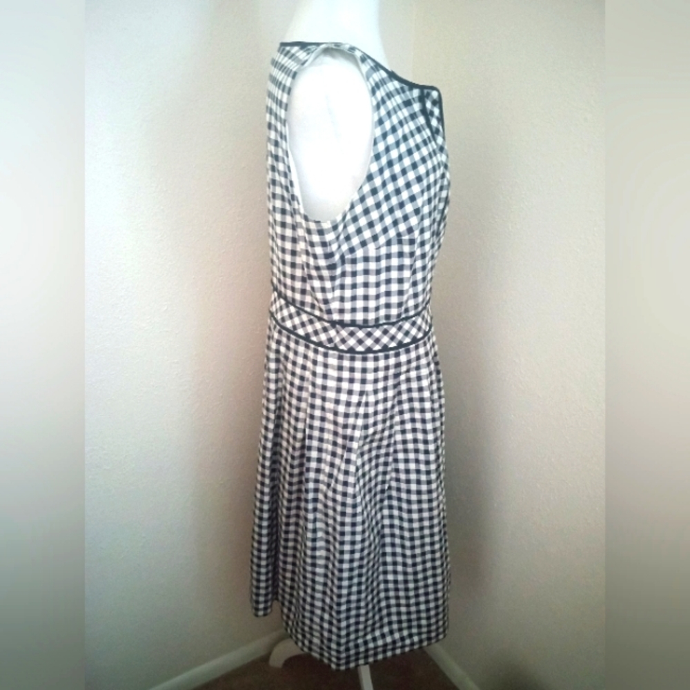 ❌❌SOLD Talbots Cotton Gingham Pleated Fit & Flare Dress | 14 - Picture 5 of 9